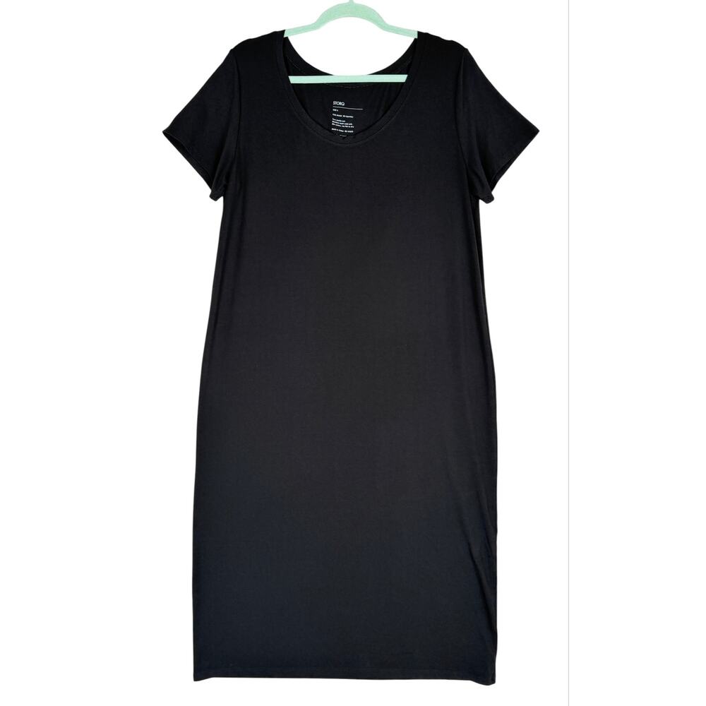 Storq On Repeat Short Sleeve T-Shirt Dress Black Maternity XL (Size 5) Modal - Picture 3 of 8